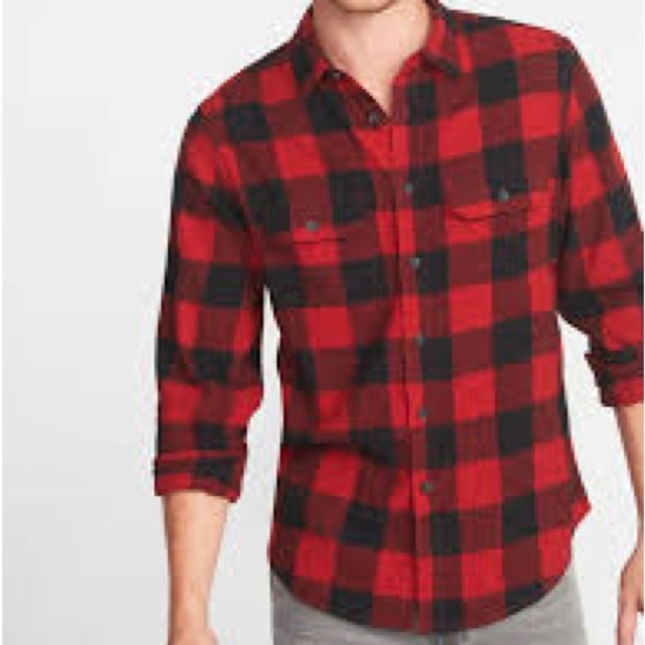 Buffalo Plaid Regular fit men’s flannel built in flex size large old navy - Picture 1 of 5